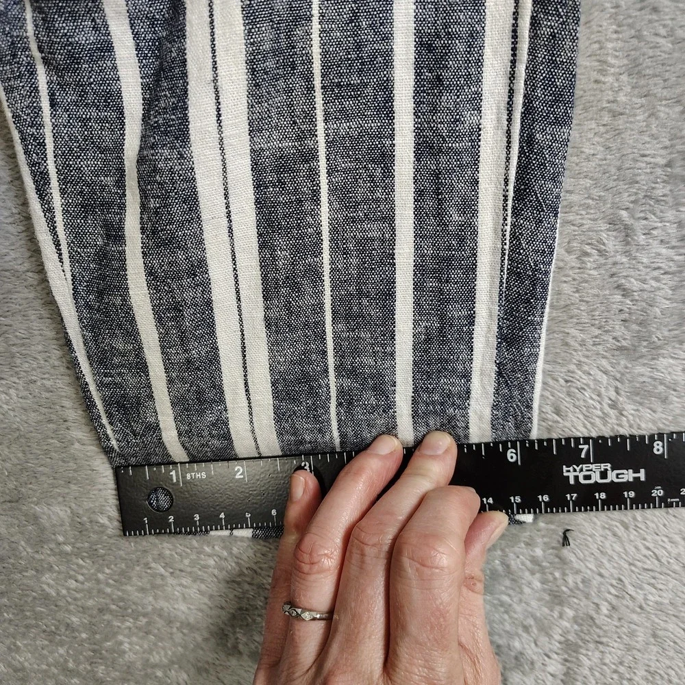 Banana Republic Avery‎ Pants Linen Cotton Stretch Striped Blue White Womens 4